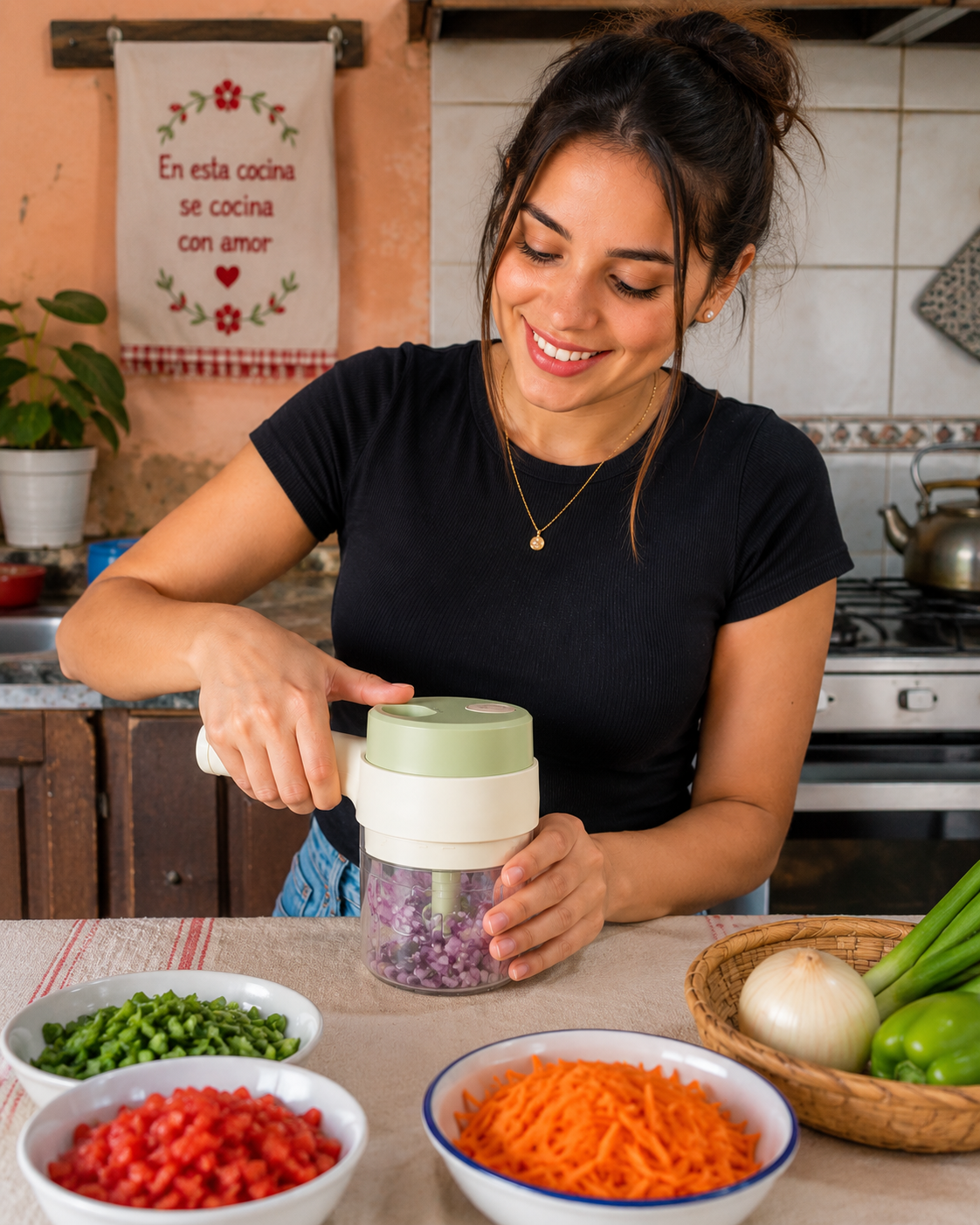 ChefGo Picador 4en1 - Pica Corta Ralla y Mezcla