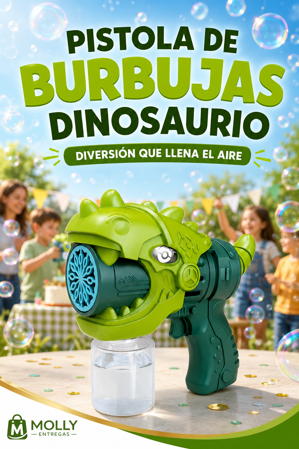 Pistola de Burbujas Dinosaurio - producto