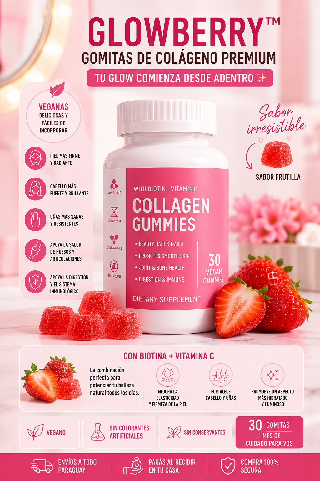 GlowBerry™ | Gomitas de Colágeno Premium — Tu Glow Comienza Desde Adentro ✨