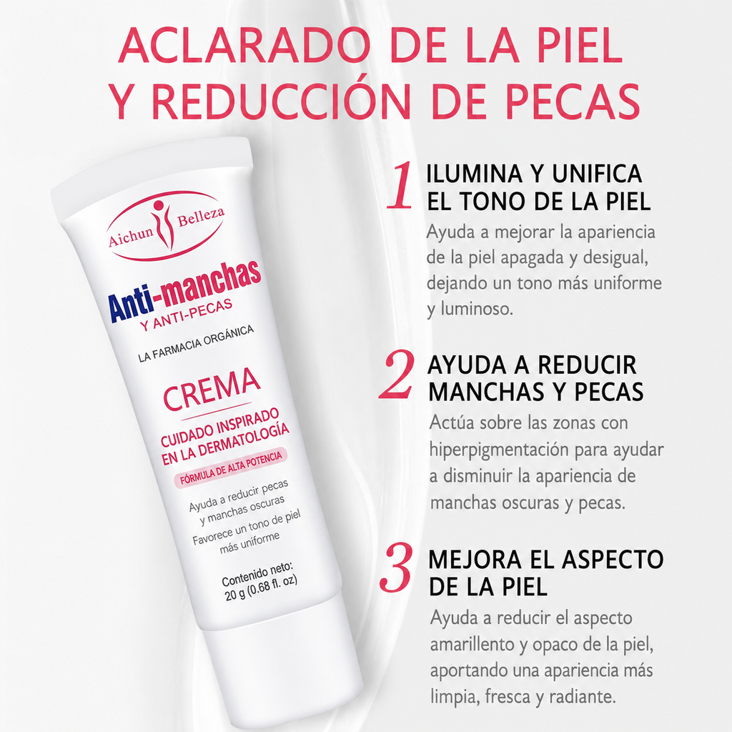 ✨ Crema Anti-Manchas & Anti-Pecas DermaLuz™ – Piel Radiante y Uniforme