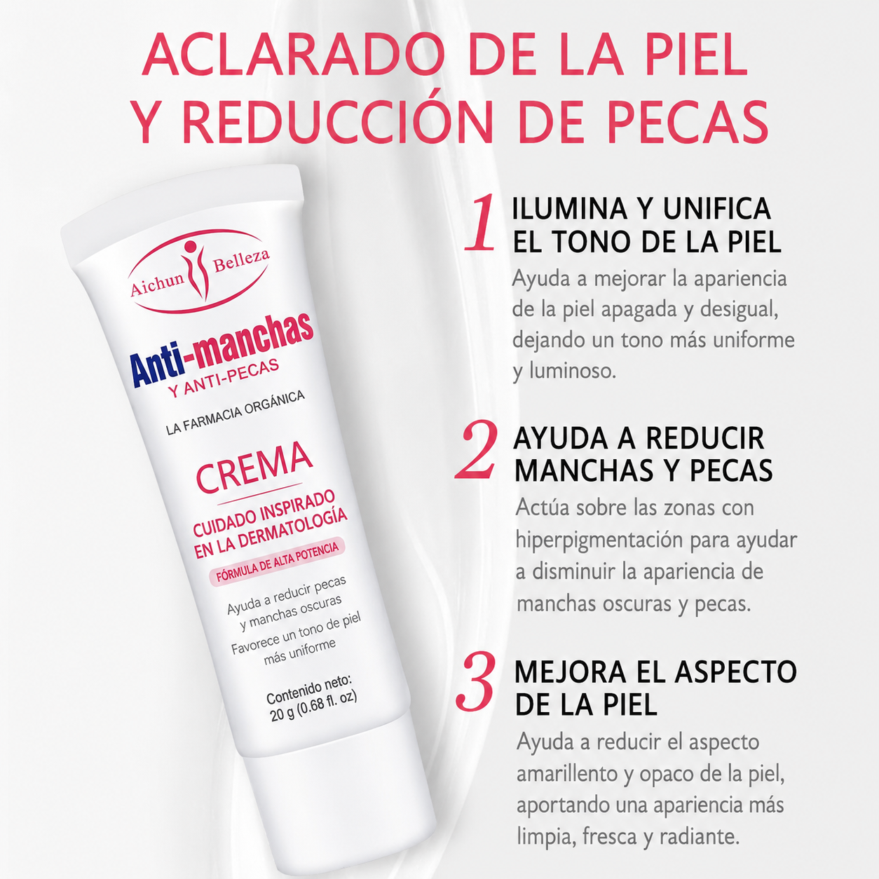 ✨ Crema Anti-Manchas & Anti-Pecas DermaLuz™ – Piel Radiante y Uniforme
