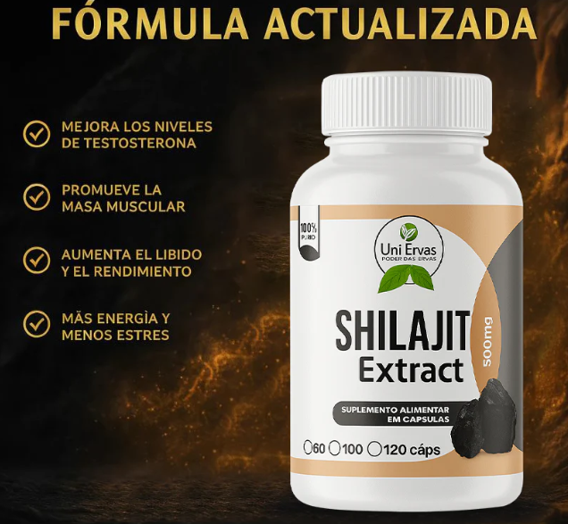 SHILAJIT - Fórmula actualizada, mejora testosterona y masa muscular