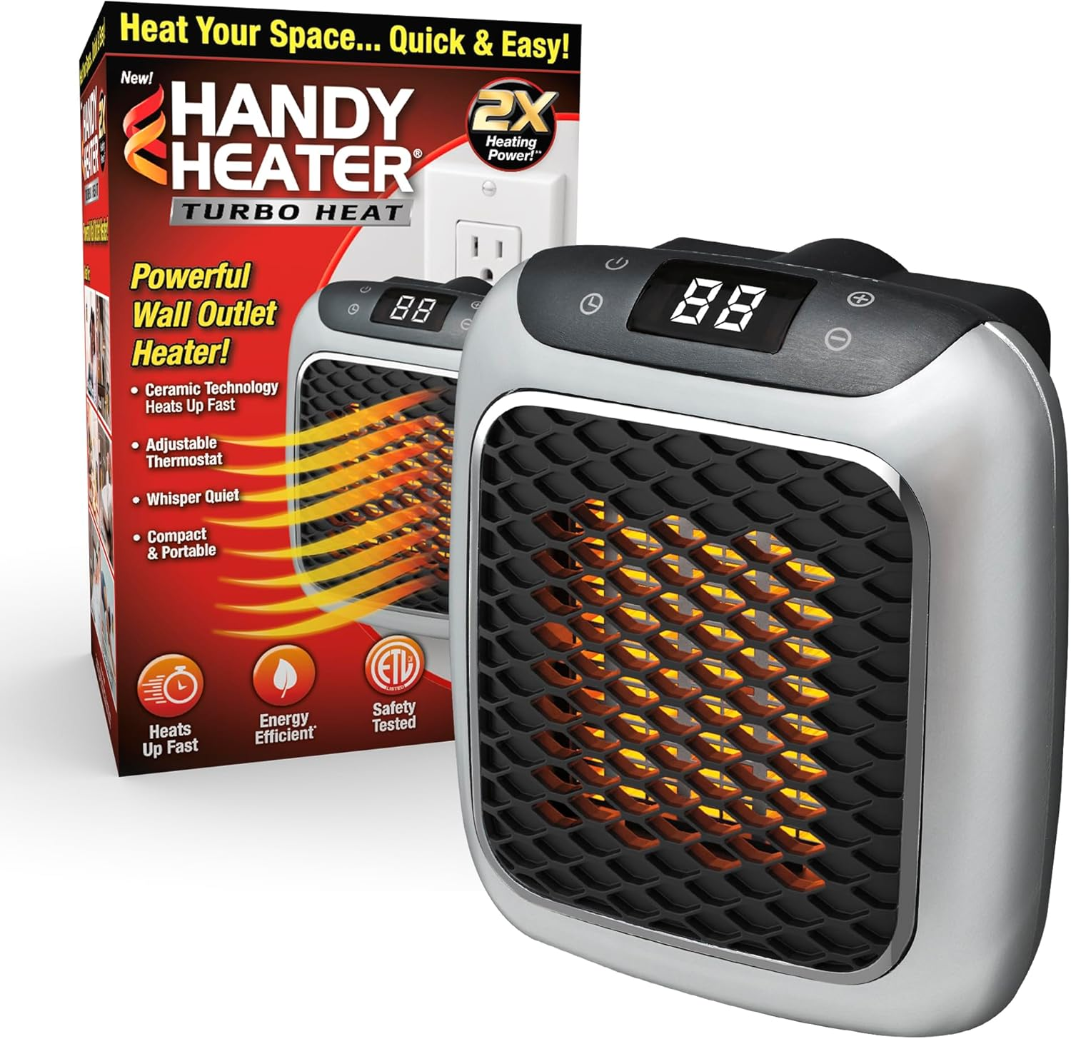 Mini Estufa Turbo Heat - Calentador compacto de pared