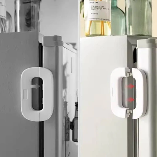 Kit de seguridad instalado en refrigerador doble puerta
