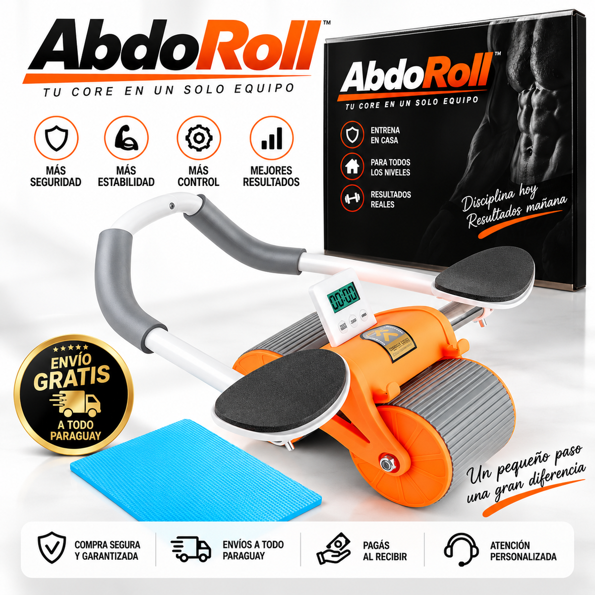 AbdoRoll™ | Rodillo Abdominal con Rebote Automático