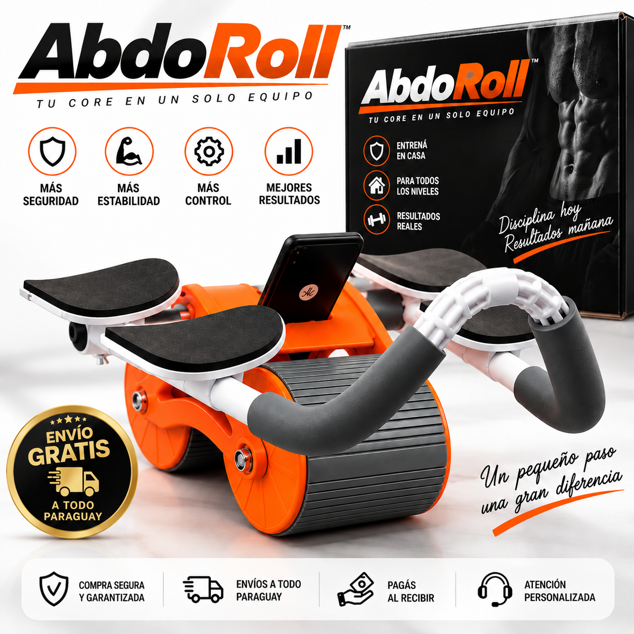 AbdoRoll™ rodillo abdominal con rebote automático